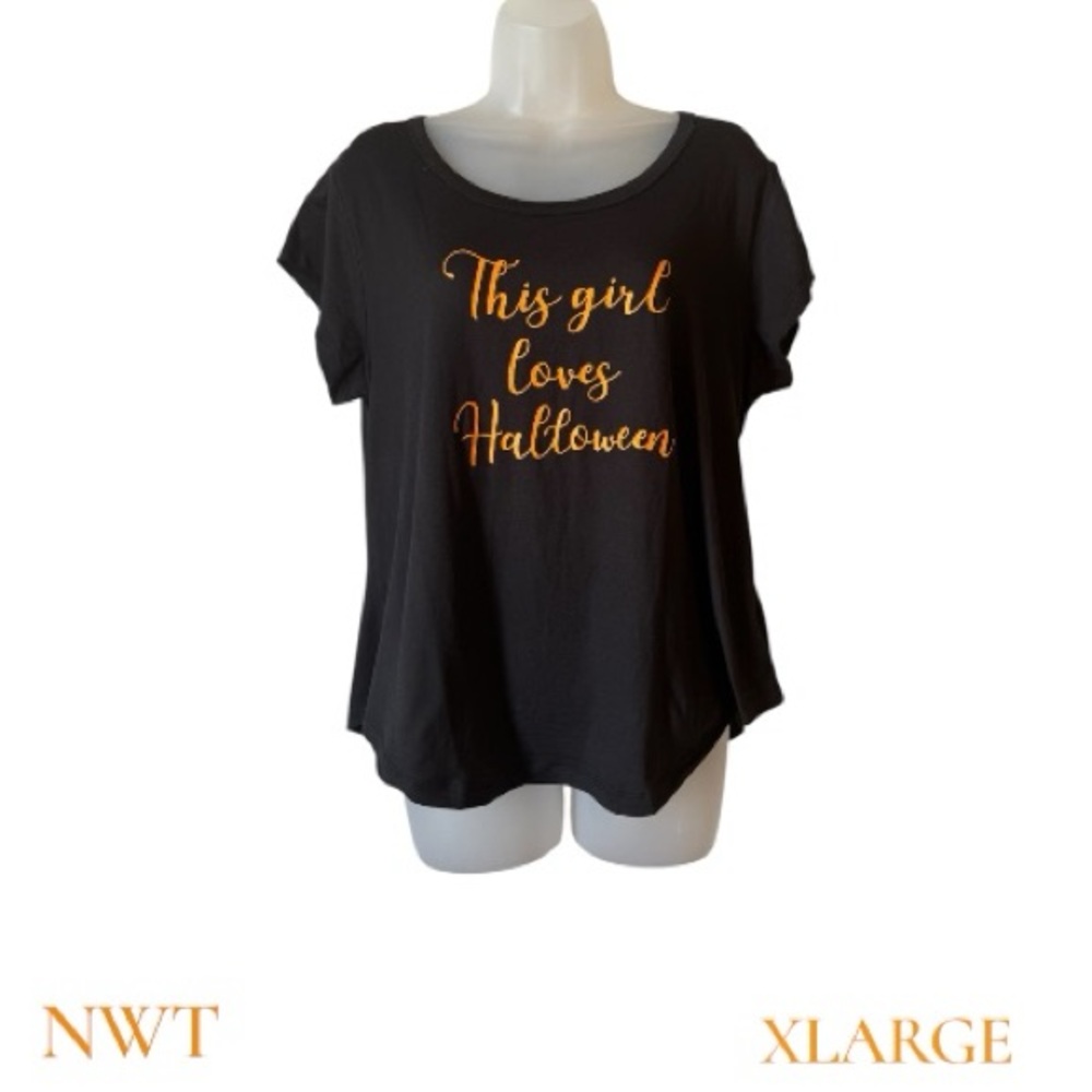 NWT Women's Black Halloween Tee/Sleep Shirt - Short Sleeve - XLARGE  #3